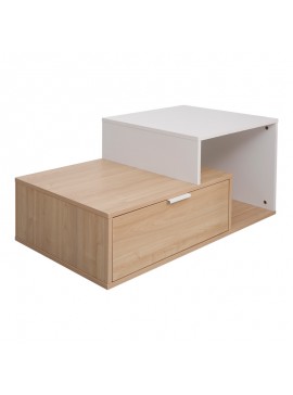 Τραπέζι σαλονιού Vople pakoworld σε φυσική-λευκή απόχρωση 90x50x40εκ