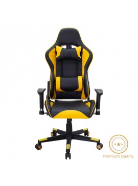 Καρέκλα γραφείου gaming Miel pakoworld PU μαύρο-κίτρινο 232-000001