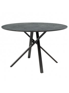 Tραπέζι Cerco pakoworld MDF μαύρο Φ120x75εκ