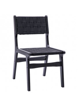 Καρέκλα Ridley pakoworld ξύλο-pu μαύρο 236-000009