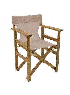 Καρέκλα-πολυθρόνα σκηνοθέτη Retto pakoworld μασίφ ξύλο οξιάς καρυδί-πανί taype 237-000032