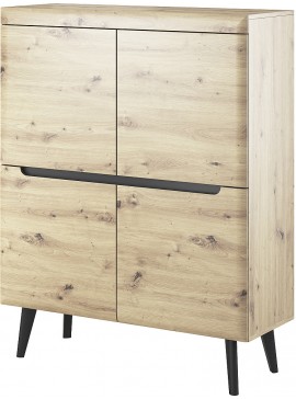 Lh-homefurniture Μπουφές Nordi Artisan+μαύρο 107x134x40cm 24105-NR-ART