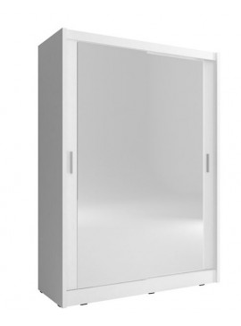 Lh-homefurniture Ντουλάπα Συρόμενη 24113-MJMMw-150 Χρώμα Λευκό 150x200x62 cm 24113-MJMMw-150