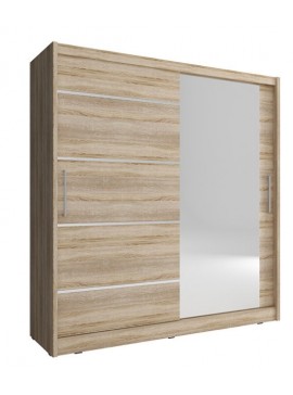 Lh-homefurniture Ντουλάπα Συρόμενη Maja 1-ALU Χρώμα Φυσικό δρυς 200x214x62cm 24113-MJ1salu-200