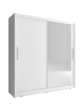 Lh-homefurniture Ντουλάπα Συρόμενη Maja 1 Χρώμα Λευκό  180x200x62cm 24113-MJ1w-180