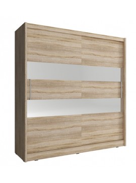 Lh-homefurniture Ντουλάπα Συρόμενη Maja 2 Χρώμα Φυσικό δρυς 180x200x62cm 24113-MJ2s-180