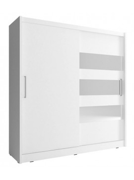 Lh-homefurniture Ντουλάπα Συρόμενη 24113-MJ3-200 Χρώμα Λευκό  200x214x62cm 24113-MJ3w-200