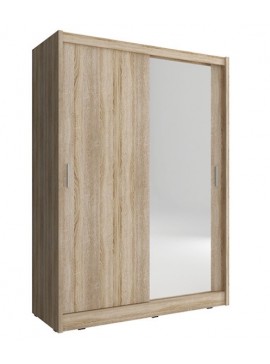 Lh-homefurniture Ντουλάπα Συρόμενη Maja 150 1L Χρώμα Φυσικό δρυς 150x200x62 cm 24113-MJMs-150