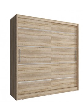 Lh-homefurniture Ντουλάπα Συρόμενη 24113-MJalu-200 Χρώμα Φυσικό δρυς 200x214x62cm 24113-MJsalu-20