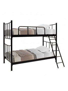 Κρεβάτι-κουκέτα Winston pakoworld μεταλλικό μαύρο gloss 90x190εκ 243-000012
