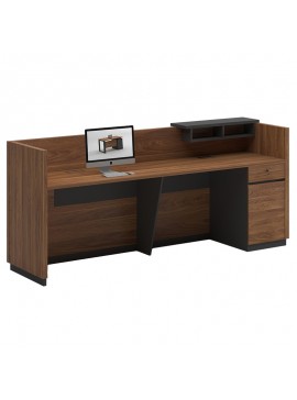 Γραφείο reception Oscar pakoworld καρυδί-ανθρακί 180x65x76εκ 246-000005