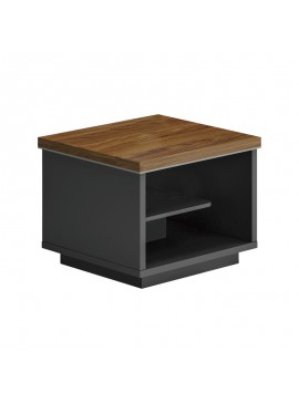 Intrahome Τραπέζι γραφείου επαγγελματικό Oscar Intrahome μελαμίνη σε καρυδί-ανθρακί απόχρωση 60x60x42εκ | SKU: INTRAPA-357111133