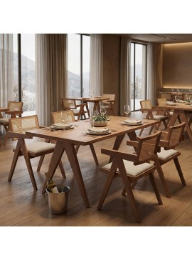 Τραπέζι Zoin Intrahome ξύλο rubberwood σε ανοιχτό καρυδί χρώμα 180x85x75εκ INTRAPA-358111132