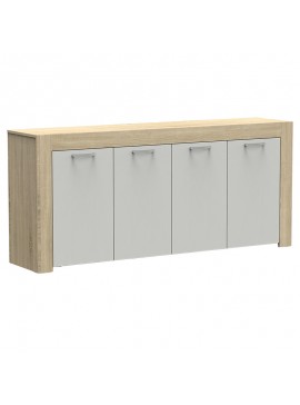 Μπουφές Haven pakoworld sonoma-λευκό 180x40x80εκ 248-000006