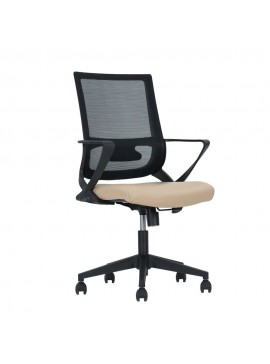 CROSS ΚΑΡΕΚΛΑ ΓΡΑΦΕΙΟΥ ΜΑΥΡΟ BEIGE 61x56xH99/109cm 25-0439