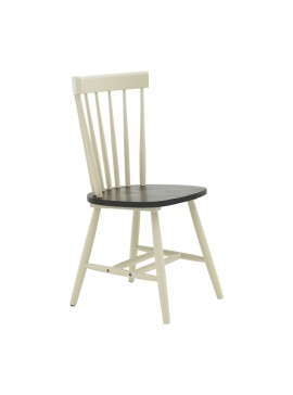 Καρέκλα Larus pakoworld φυσικό ξύλo rubberwood ανθρακί-λευκό 50x49x90εκ. 250-000006