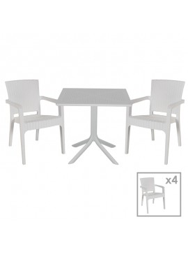 Intrahome Τραπεζαρία Icon-Halcyon Intrahome σετ 5τεμ PP σε λευκή απόχρωση | SKU: INTRAPA-364111216