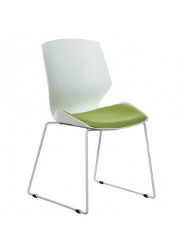 Καρέκλα γραφείου επισκέπτη Genuine pakoworld PP λευκό-πράσινο 254-000011
