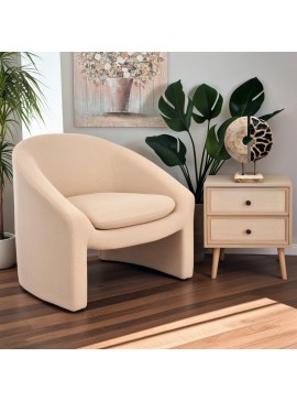 Πολυθρόνα Vaur Intrahome μπεζ ύφασμα 82x72x74εκ INTRAPA-366111179