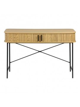Γραφείο εργασίας Vaen Intrahome MDF/Metal σε φυσική απόχρωση με μεταλλικά μαύρα πόδια 120x60x76,5εκ INTRAPA-371111135