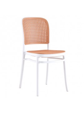 Καρέκλα Juniper pakoworld με UV protection PP μπεζ-λευκό 51x40.5x86.5εκ. 262-000001