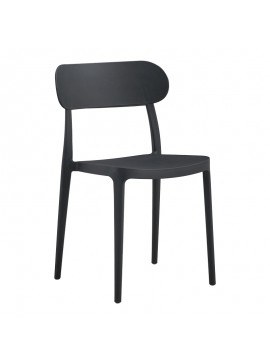 Καρέκλα Amvroan στοιβαζόμενη pakoworld με UV protection ανθρακί pp 51x49x79.5εκ