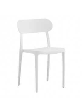 Καρέκλα Amvroan στοιβαζόμενη pakoworld με UV protection λευκό pp 51x49x79.5εκ