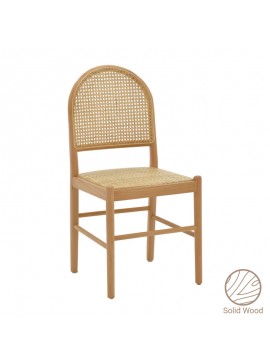 Καρέκλα Alessia pakoworld ξύλο οξιάς-rattan φυσικό 43x40x89εκ 263-000010
