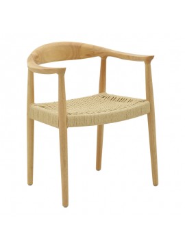 Πολυθρόνα Juvan pakoworld φυσικό rubberwood 64x53x77εκ 263-000024