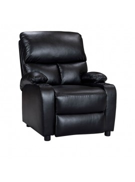 Πολυθρόνα relax με ποτηροθήκη Gartia pakoworld μαύρο pu 79x94x102εκ 269-000001