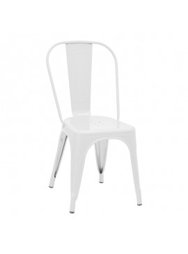 Καρέκλα Utopia pakoworld λευκό μέταλλο 44x44x85εκ