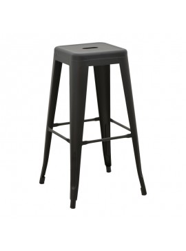 Σκαμπό μπαρ Utopia pakoworld μαύρο ματ μέταλλο 42x42x76εκ