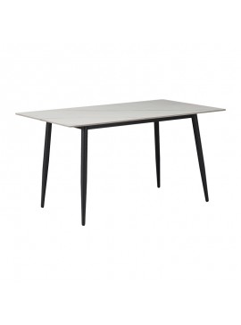 Intrahome Τραπέζι Gustas Intrahome λευκό μαρμάρου sintered stone-μαύρο μέταλλο 140x80x75εκ | SKU: INTRAPA-389111113