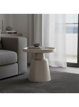 Βοηθητικό τραπέζι Ginoze pakoworld μέταλλο σε λευκή απόχρωση Φ50x50.5εκ