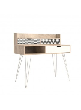 Liberta MINTONI ΓΡΑΦΕΙΟ 3ΣΥΡΤΑΡΙΑ SONOMA ΛΕΥΚΟ ΜΕ PATTERN 100x50xH100cm 100x50xH100cm 28-0128