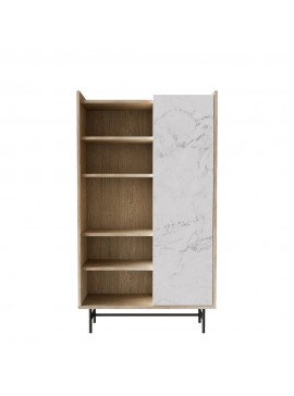 Liberta STOCKHOLM ΒΙΒΛΙΟΘΗΚΗ SONOMA DECAPE ΛΕΥΚΟ ΜΕ ΟΨΗ ΜΑΡΜΑΡΟΥ 90x39,5xH160cm 90x39,5xH160cm 28-0231