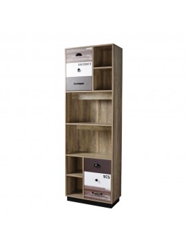 Liberta NUMBER ΒΙΒΛΙΟΘΗΚΗ 2ΠΟΡΤΕΣ SONOMA ΛΕΥΚΟ ΓΚΡΙ 60x29,6xH180cm 60x29,6xH180cm 28-0236