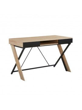 Liberta DOUBLE-X ΓΡΑΦΕΙΟ 1ΡΑΦΙ ΦΥΣΙΚΟ ΜΑΥΡΟ 120x60xH76cm 120x60xH76cm 28-0271