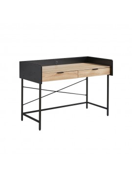 Liberta HOMI ΓΡΑΦΕΙΟ 2ΣΥΡΤΑΡΙΑ ΦΥΣΙΚΟ ΜΑΥΡΟ 123x60xH86cm 123x60xH86cm 28-0272