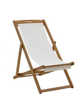 Intrahome Σεζλόνγκ Franclow Intrahome ξύλο ακακίας φυσικό-πανί pvc λευκό | SKU: INTRAPA-393111116