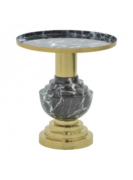 Intrahome Βοηθητικό τραπέζι Cogent intrahome Intrahome μαύρο-χρυσό μέταλλο Φ46x50εκ | SKU: INTRAPA-398111116