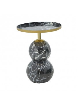 Intrahome Βοηθητικό τραπέζι Dearest intrahome μαυρο μαρμάρου-χρυσό μέταλλο Φ41x57εκ | SKU: INTRAPA-398111110
