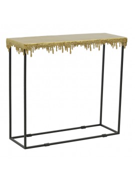 Κονσόλα Bulco Inart χρυσό-μαύρο μέταλλο 80.5x28x72εκ