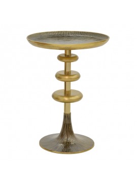 Intrahome Βοηθητικό τραπέζι Trego intrahome χρυσό-μαύρο μέταλλο Φ39x55εκ | SKU: INTRAPA-398111131