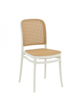 Καρέκλα Nereus pakoworld pp φυσικό-λευκό 45x43x84εκ
