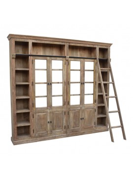 Βιβλιοθήκη Librardy Inart lime wash μασίφ mango ξύλο 247x35x220εκ 293-000002