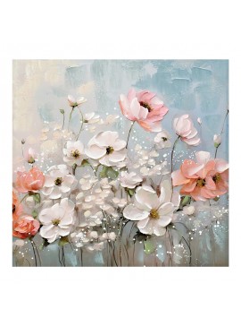 Πίνακας σε καμβά Rozy II Inart 80x3x80εκ