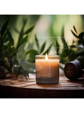 Intra Συλλεκτικό Ξύλινο Παζλ Plywood  4mm - Λαμπερό κερί με πράσινα φύλλα Σε Ξύλινο Κουτί - Διαστάσεις Puzzle: 10x10 cm – 25 κομμάτια