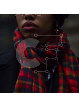 Σετ των 2 Intra Συλλεκτικό Ξύλινο Παζλ Plywood  4mm - Κοντινό πλάνο ενός ατόμου που φορά ένα καρό μαντίλι και γυαλιά Σε Ξύλινο Κουτί - Διαστάσεις: 10x10 cm – 25 κομμάτια