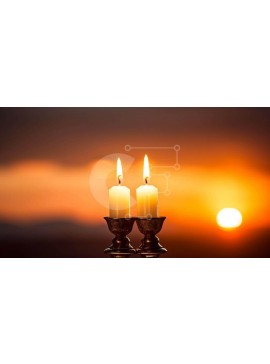 Intra Συλλεκτικό Ξύλινο Παζλ Plywood  4mm - Κεριά σε ένα Candelabra με το ηλιοβασίλεμα Σε Ξύλινο Κουτί - Διαστάσεις Puzzle: 10x10 cm – 25 κομμάτια